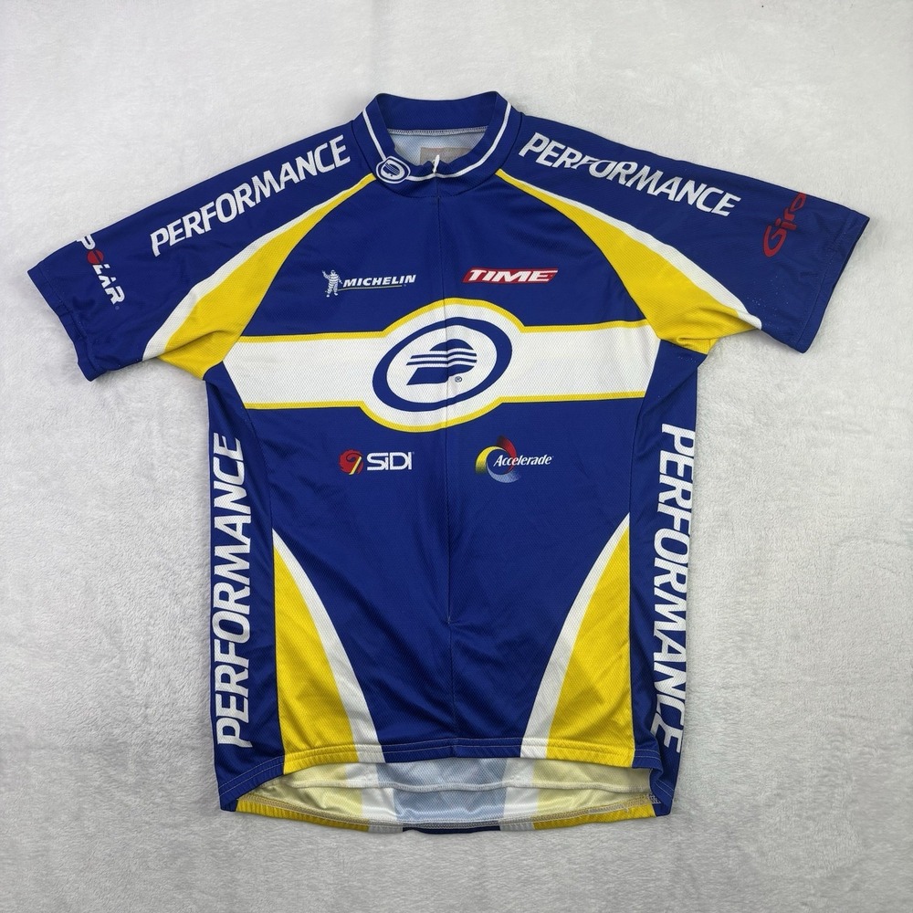 Michelin Performance Blue SS Airies Micro Full Zip Cycling Jersey Men's Large